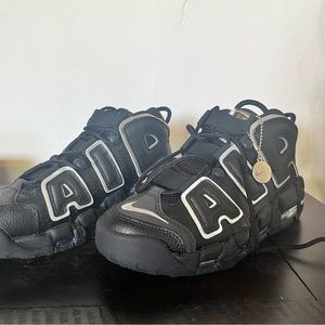 Nike Air More Uptempo Black-Silver Shoe Size 6.5